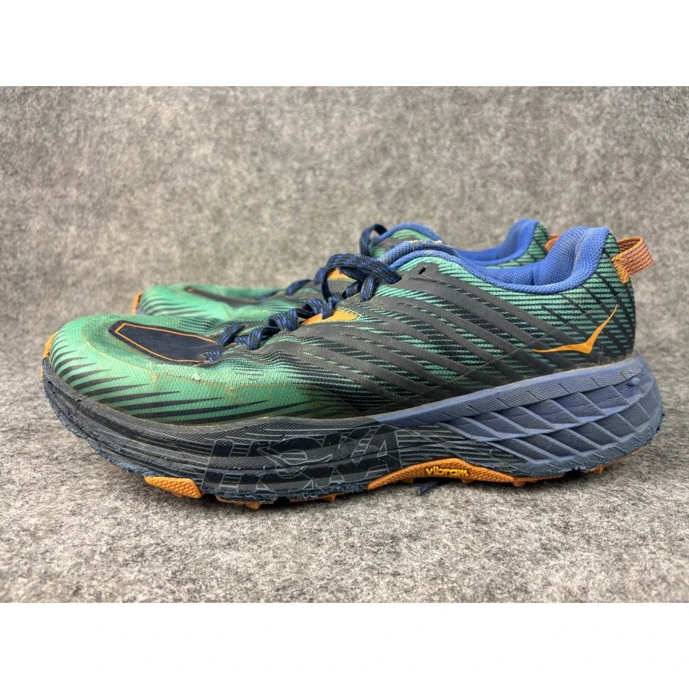Hoka One One Speedgoat 4 Running Shoes Mens 11 Green Blue Trail Sneakers